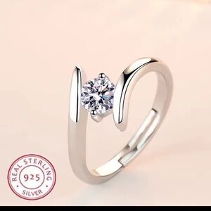 Elegant Sterling Silver Women's Simple Generous Zircon Luxury High Quality Ring!
